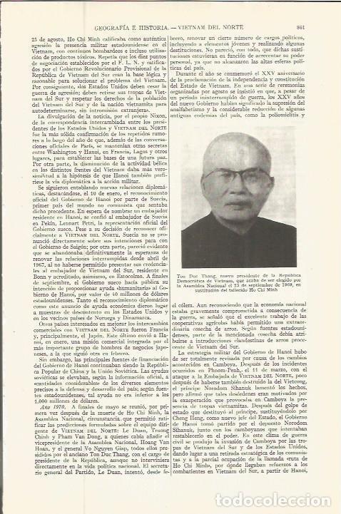 Otros art&iacute;culos de coleccionismo en papel: LAMINA ESPASA 36606: Ton Duc Thang, presidente de Vietnam - Varios