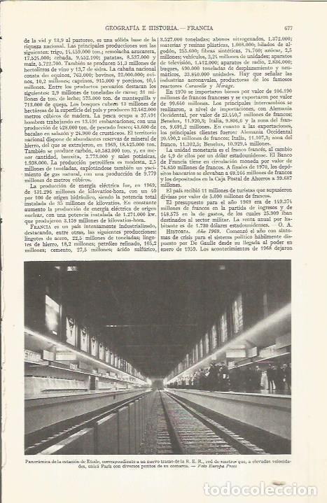 Otros art&iacute;culos de coleccionismo en papel: LAMINA ESPASA 36566: Estacion de Etoile, Francia - Varios