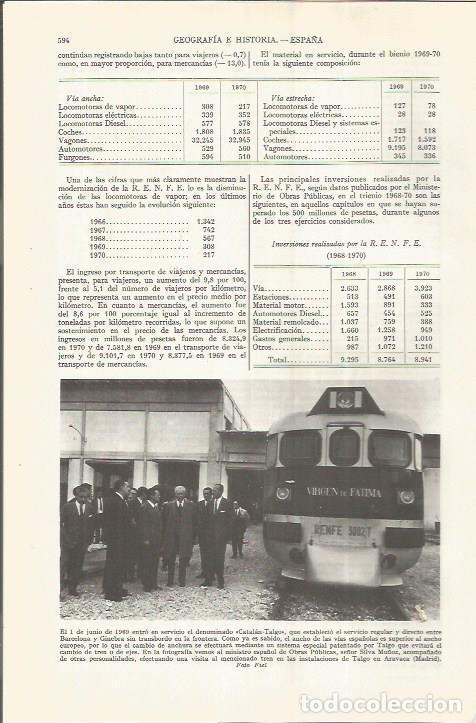 Otros art&iacute;culos de coleccionismo en papel: LAMINA ESPASA 36548: Inauguracion del Catalan-Talgo en 19639 - Varios