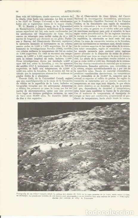 Otros art&iacute;culos de coleccionismo en papel: LAMINA ESPASA 36502: Fotografia de crater de la luna desde el Apollo 10 - Varios