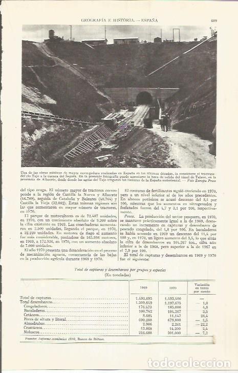 Otros art&iacute;culos de coleccionismo en papel: LAMINA ESPASA 36549: Construccion del trasvase del rio Tajo al Segura - Varios