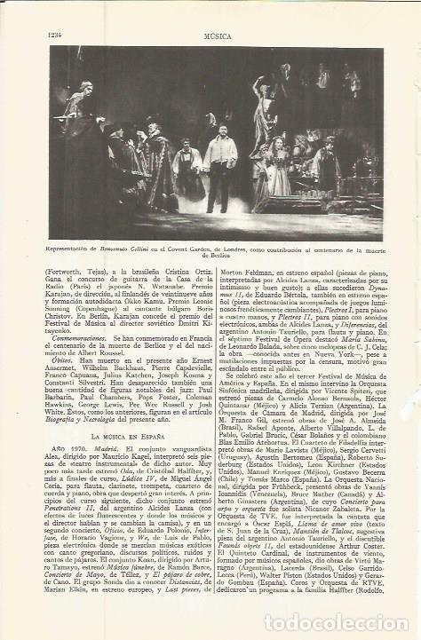 Otros art&iacute;culos de coleccionismo en papel: LAMINA ESPASA 36642: Representacion de Benvenuto Cellini en Londres - Varios