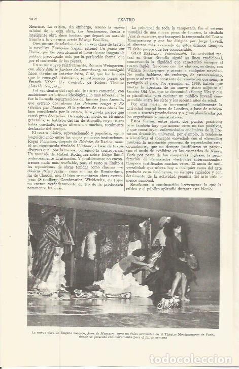 Otros art&iacute;culos de coleccionismo en papel: LAMINA ESPASA 36669: Representacion de Jeux de Massacre en Paris - Varios