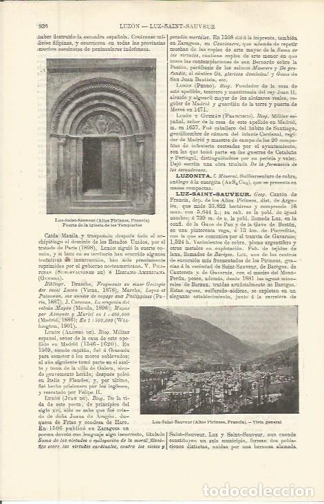 Otros art&iacute;culos de coleccionismo en papel: LAMINA ESPASA 36337: Puerta de la iglesia de los Templarios en Luz Saint Sauveur - Varios
