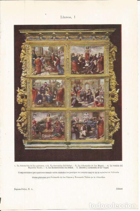 Otros art&iacute;culos de coleccionismo en papel: LAMINA ESPASA 36358: Pinturas del retablo mayor de la catedral de Valencia - Varios