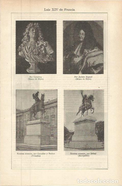 Otros art&iacute;culos de coleccionismo en papel: LAMINA ESPASA 36275: Bustos y estatuas de Luis XIV de Francia - Varios