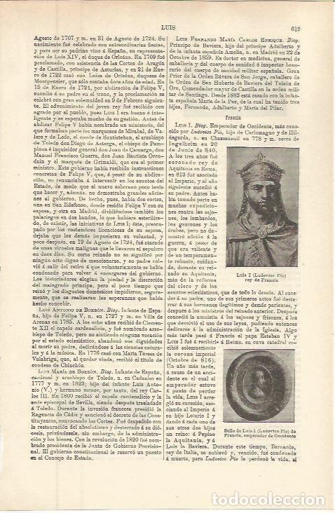 Otros art&iacute;culos de coleccionismo en papel: LAMINA ESPASA 36265: Luis I de Francia - Varios