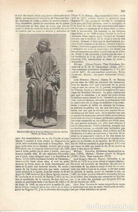 Otros art&iacute;culos de coleccionismo en papel: LAMINA ESPASA 36260: Estatua de San Luis IX de Francia - Varios