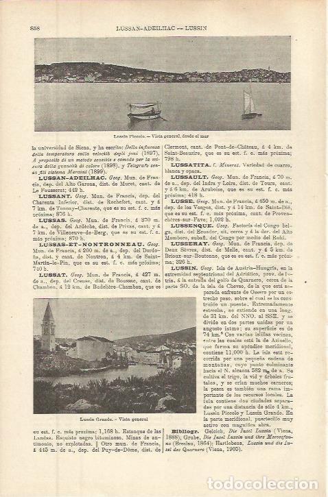 Otros art&iacute;culos de coleccionismo en papel: LAMINA ESPASA 36322: Vista desde el mar de Lussin Piccolo, Croacia - Varios