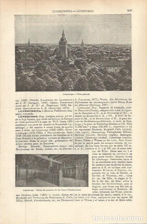 Otros art&iacute;culos de coleccionismo en papel: LAMINA ESPASA 36317: Vista de Luneburger, Alemania - Varios