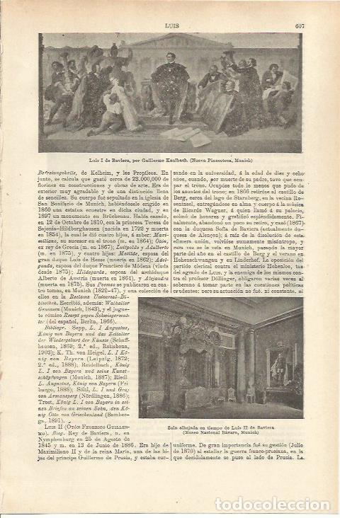 Otros art&iacute;culos de coleccionismo en papel: LAMINA ESPASA 36263: Luis I de Baviera, por W. Kaulbach - Varios
