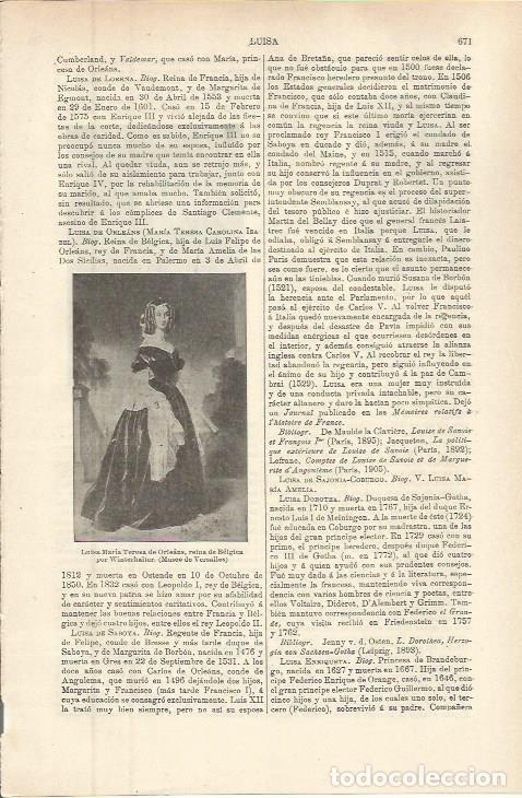 Otros art&iacute;culos de coleccionismo en papel: LAMINA ESPASA 36292: Luisa Maria Teresa de Orleans, reina de Belgica - Varios