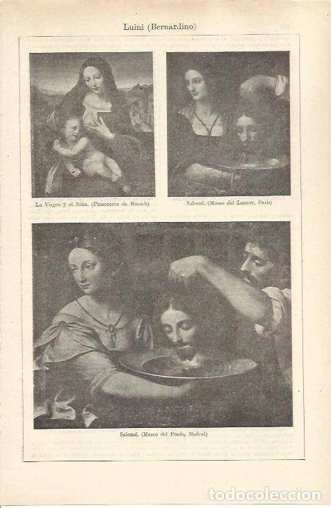 Otros art&iacute;culos de coleccionismo en papel: LAMINA ESPASA 36253: Salome, La Virgen y el Ni&ntilde;o, por Luini - Varios