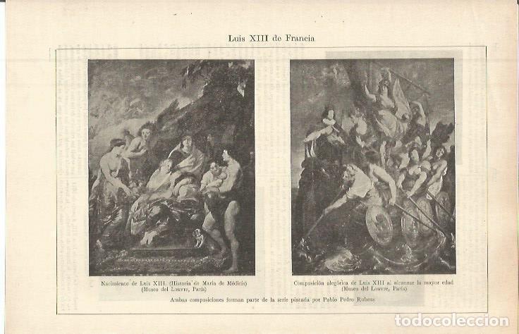 Otros art&iacute;culos de coleccionismo en papel: LAMINA ESPASA 36271: Luis XIII de Francia, por Rubens - Varios