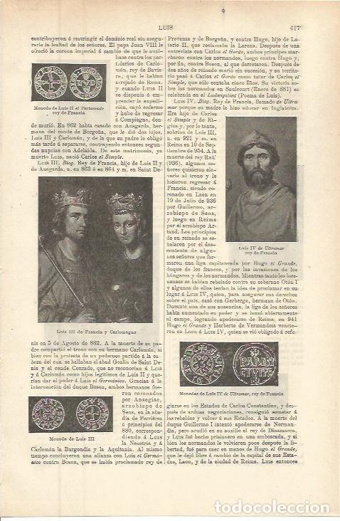 Otros art&iacute;culos de coleccionismo en papel: LAMINA ESPASA 36266: Luis III de Francia y Luis IV de Ultramar - Varios
