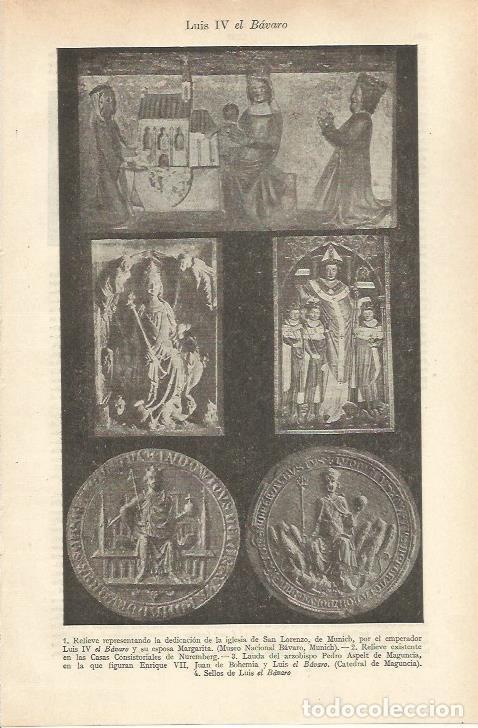 Otros art&iacute;culos de coleccionismo en papel: LAMINA ESPASA 36261: Relieve con el emperador Luis IV el Bavaro - Varios