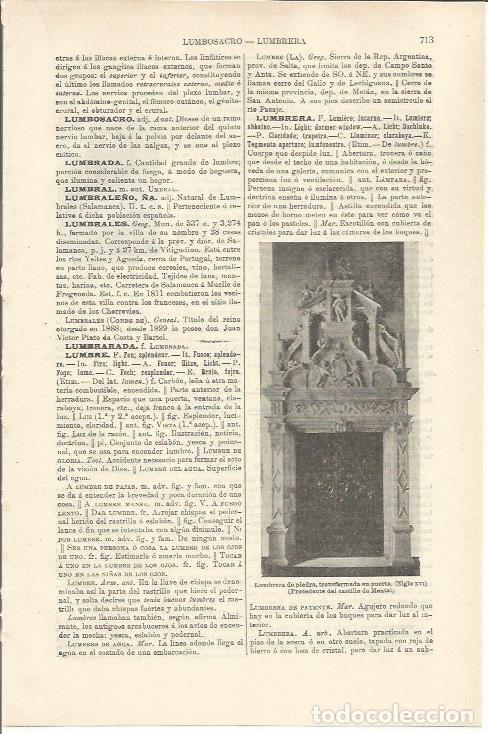 Otros art&iacute;culos de coleccionismo en papel: LAMINA ESPASA 36303: Lumbrera del Castillo de Mental - Varios