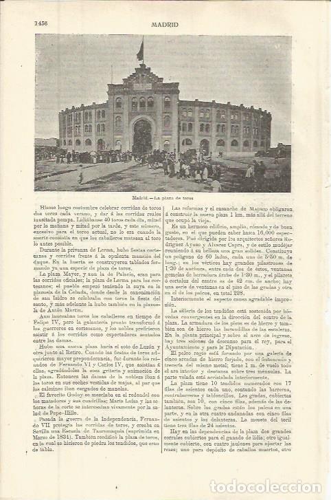 Otros art&iacute;culos de coleccionismo en papel: LAMINA ESPASA 36466: Plaza de toros en Madrid - Varios