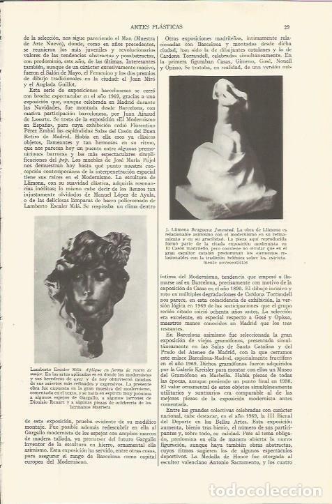 Otros art&iacute;culos de coleccionismo en papel: LAMINA ESPASA 36485: Juventud por J. Llimona y Aplique en forma de rostro de mujer, por Escaler - Va