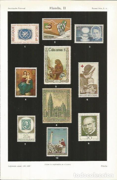 Otros art&iacute;culos de coleccionismo en papel: LAMINA ESPASA 36744: Sellos del mundo emitidos entre 1967-1968 - Varios