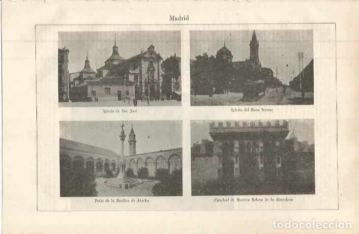 Otros art&iacute;culos de coleccionismo en papel: LAMINA ESPASA 36441: Iglesia de San Jose, del Buen Suceso y Catedral de la Almudena, Madrid - Varios