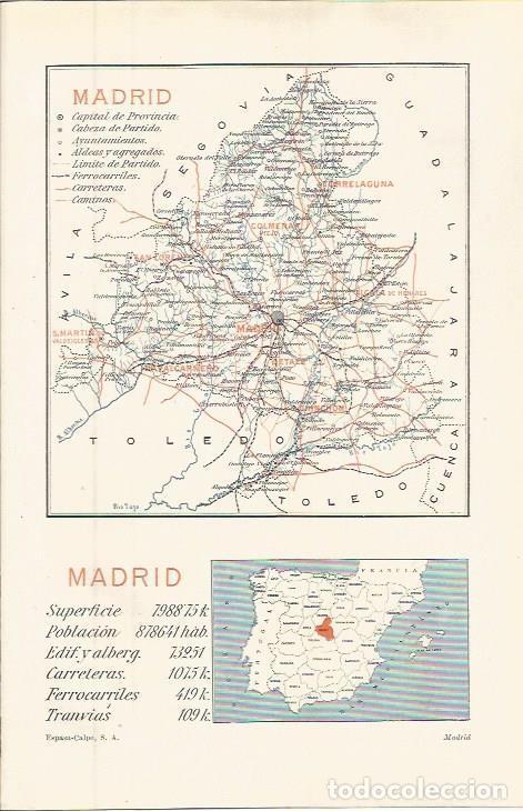 Otros art&iacute;culos de coleccionismo en papel: LAMINA ESPASA 36427: Mapa de la provincia de Madrid - Varios