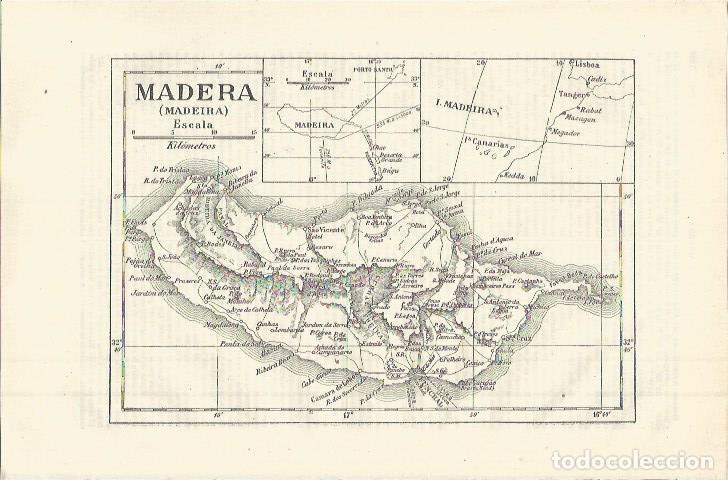 Otros art&iacute;culos de coleccionismo en papel: LAMINA ESPASA 36417: Mapa de Madeira - Varios