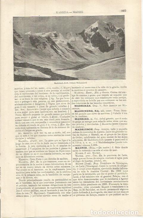 Otros art&iacute;culos de coleccionismo en papel: LAMINA ESPASA 36473: Madritsch-Joch en los Alpes - Varios