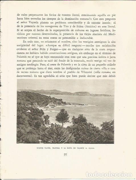 Otros art&iacute;culos de coleccionismo en papel: LAMINA 25125: Roques Blanques, Traumal y la bahia de Palamos - Josep Pla
