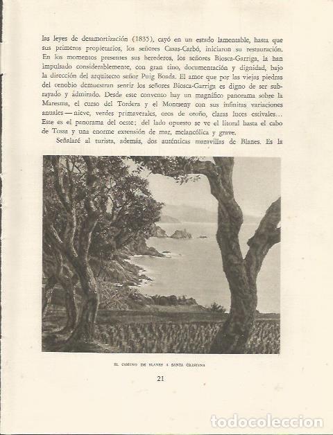 Otros art&iacute;culos de coleccionismo en papel: LAMINA 25093: Camino de Blanes a Santa Cristina - Josep Pla