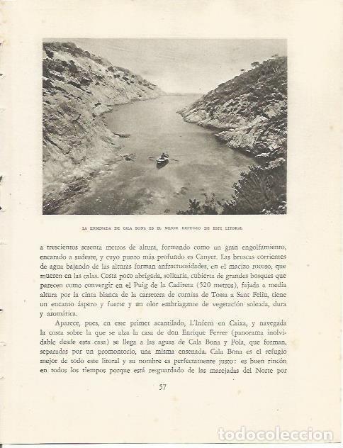 Otros art&iacute;culos de coleccionismo en papel: LAMINA 25109: Cala Bona en Tossa - Josep Pla