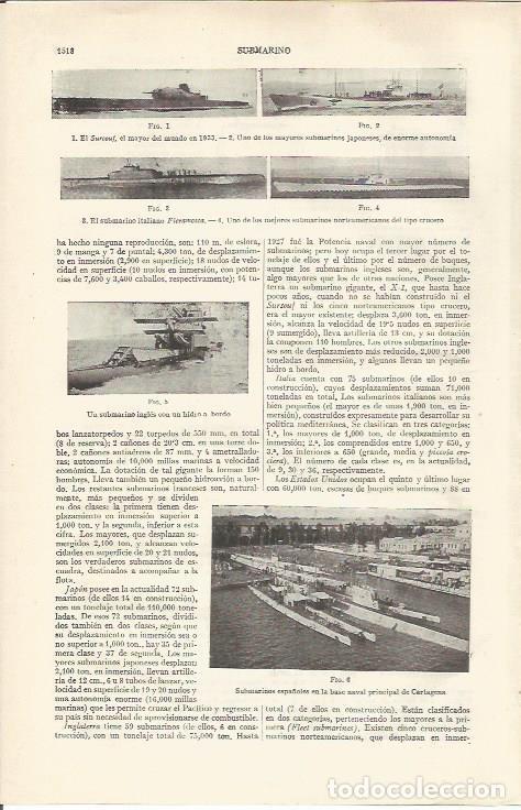 Otros art&iacute;culos de coleccionismo en papel: LAMINA ESPASA 37099: Submarinos - Varios