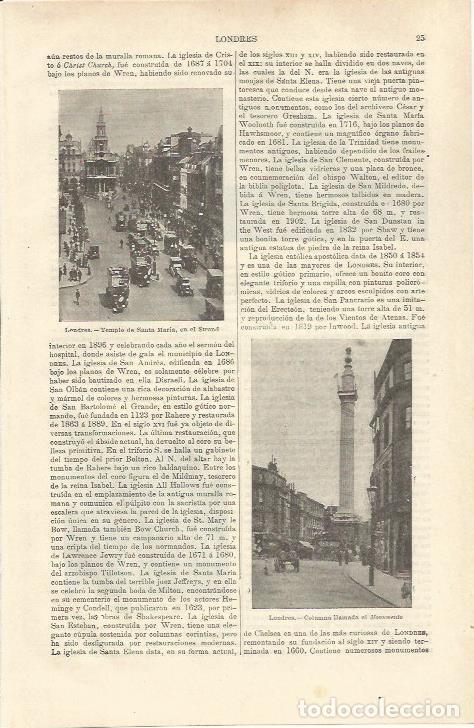 Otros art&iacute;culos de coleccionismo en papel: LAMINA ESPASA 37119: Templo de Santa Maria en Londres - Varios