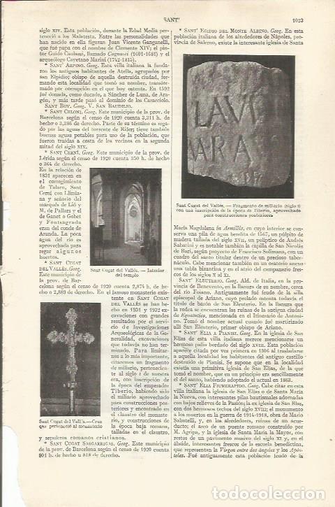 Otros art&iacute;culos de coleccionismo en papel: LAMINA ESPASA 37024: Miliario romano de Sant Cugat del Valles, Barcelona - Varios