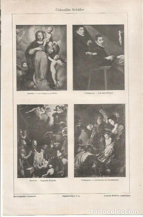 Otros art&iacute;culos de coleccionismo en papel: LAMINA ESPASA 37037: Obras de la Colecci&oacute;n Schafer por Murillo, Velazquez y Orrente - Varios