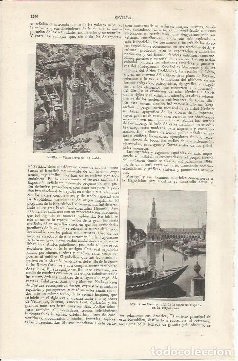 Otros art&iacute;culos de coleccionismo en papel: LAMINA ESPASA 37057: Vista aerea de la Giralda de Sevilla - Varios