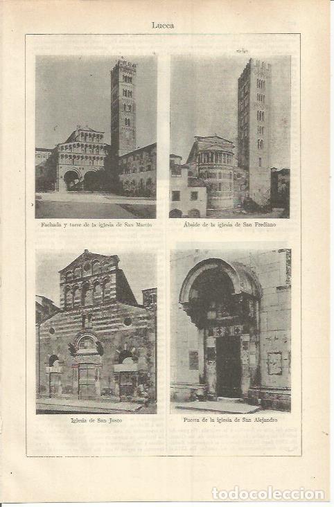 Otros art&iacute;culos de coleccionismo en papel: LAMINA ESPASA 37223: Iglesias de Lucca, Italia - Varios