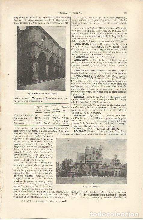 Otros art&iacute;culos de coleccionismo en papel: LAMINA ESPASA 37133: Lonja de Mercaderes de Siena, Italia - Varios