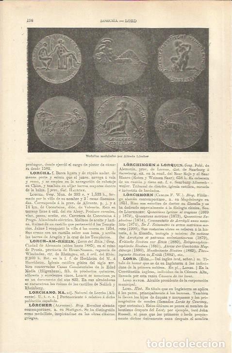 Otros art&iacute;culos de coleccionismo en papel: LAMINA ESPASA 37152: Medallas hechas por Alfredo Lorcher - Varios