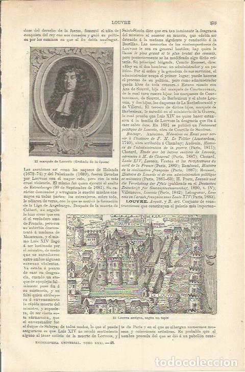 Otros art&iacute;culos de coleccionismo en papel: LAMINA ESPASA 37198: El marques de Louvois - Varios