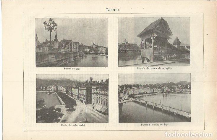 Otros art&iacute;culos de coleccionismo en papel: LAMINA ESPASA 37233: Vistas de Lucerna, Suiza - Varios
