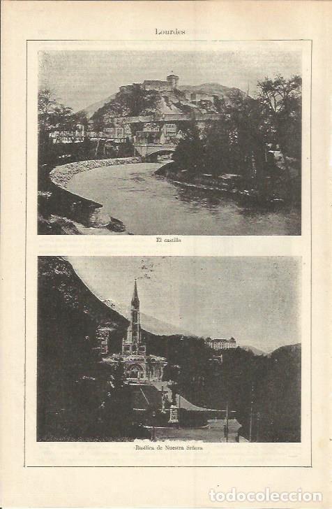 Otros art&iacute;culos de coleccionismo en papel: LAMINA ESPASA 37196: Castillo y Basilica de Lourdes - Varios