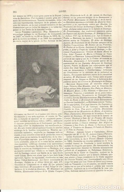 Otros art&iacute;culos de coleccionismo en papel: LAMINA ESPASA 37143: Antonio Lopez Ferrero - Varios