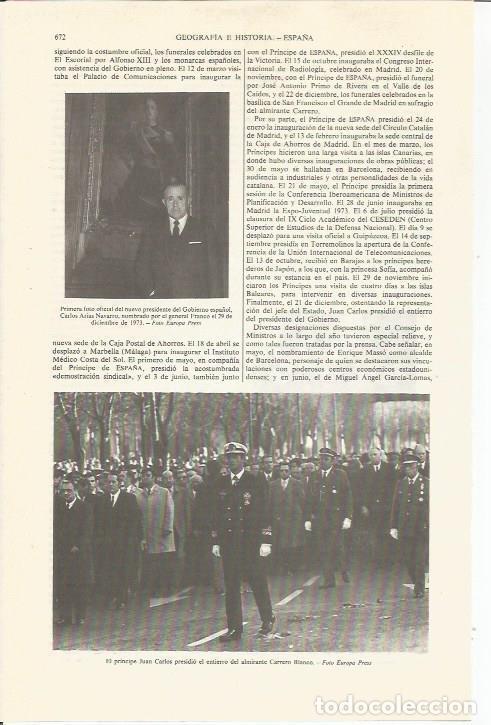 Otros art&iacute;culos de coleccionismo en papel: LAMINA ESPASA 36842: Carlos Arias Navarro y Juan Carlos de Borbon en el entierro de Carrero Blanco -
