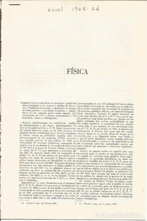 Otros art&iacute;culos de coleccionismo en papel: LAMINA ESPASA 36752: Fisica. Entrada completa - Varios