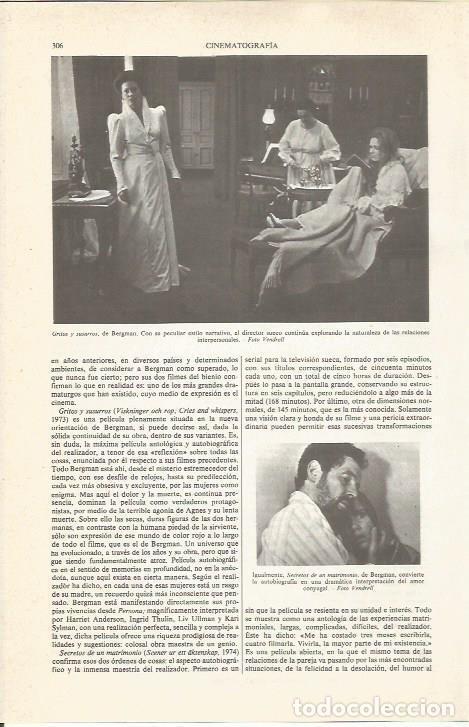 Otros art&iacute;culos de coleccionismo en papel: LAMINA ESPASA 36780: Escena de Gritos y susurros de Bergman - Varios