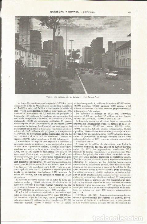 Otros art&iacute;culos de coleccionismo en papel: LAMINA ESPASA 36875: Calle de Salisbury, Rhodesia - Varios