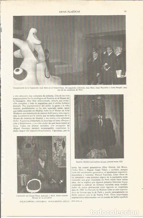 Otros art&iacute;culos de coleccionismo en papel: LAMINA ESPASA 36768: Inauguracion en Paris de la exposicion de Joan Miro - Varios
