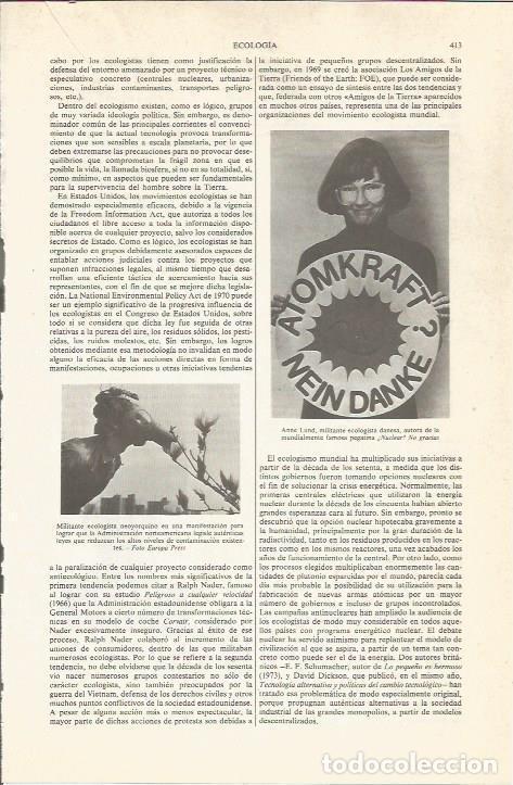 Otros art&iacute;culos de coleccionismo en papel: LAMINA ESPASA 36797: Militatnte ecologista y Anne Lund - Varios