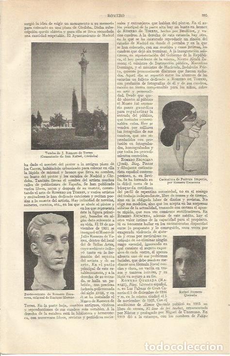 Otros art&iacute;culos de coleccionismo en papel: LAMINA ESPASA 36980: Tumba de Julio Romero de Torres en Cordoba - Varios